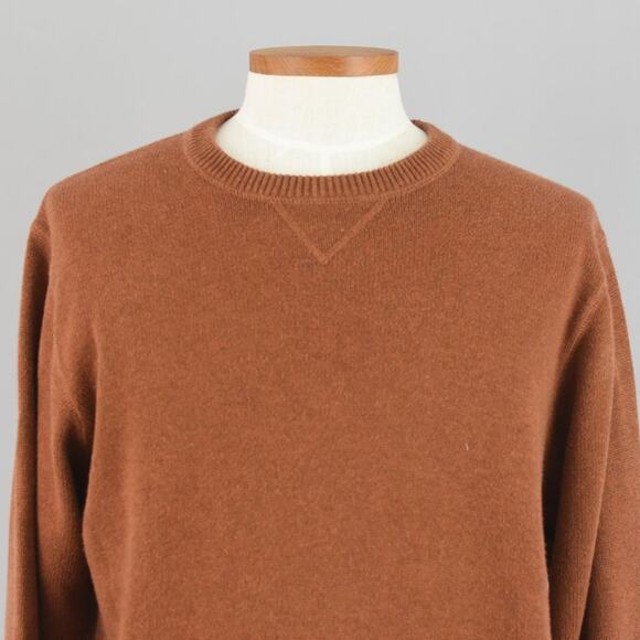 Eddie Bauer Orange Crewneck Cotton Sweater Men's Large - Picture 2 of 9
